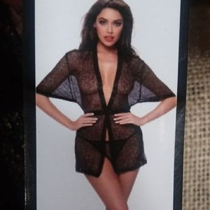 Designer collection Black Lingerie Robe NWT